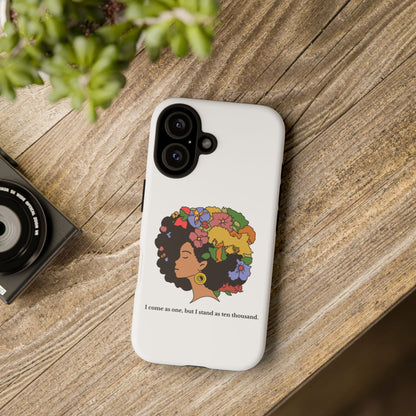 Afro Floral Phone Case — "I come as one, but I stand as ten thousand."