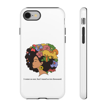 Afro Floral Phone Case — "I come as one, but I stand as ten thousand."