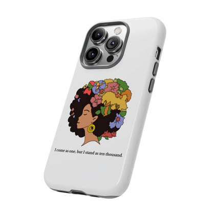 Afro Floral Phone Case — "I come as one, but I stand as ten thousand."