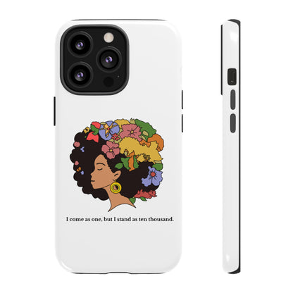 Afro Floral Phone Case — "I come as one, but I stand as ten thousand."