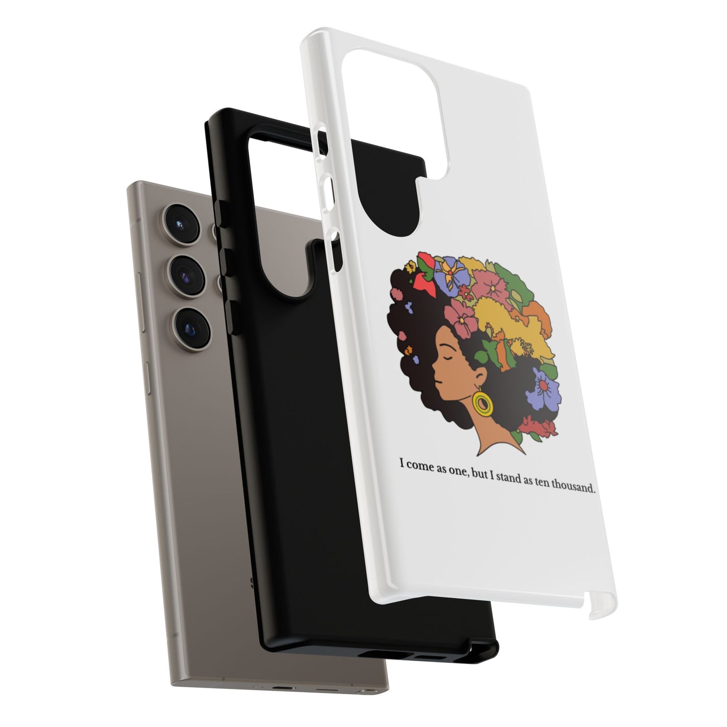 Afro Floral Phone Case — "I come as one, but I stand as ten thousand."