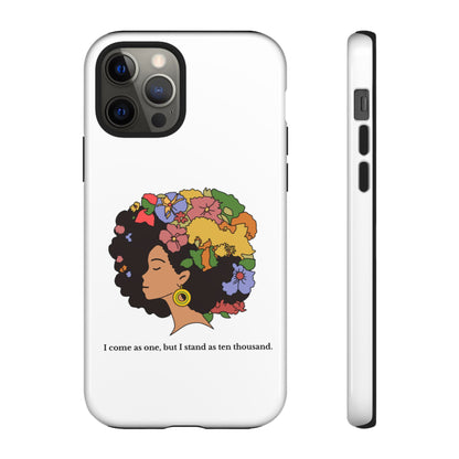 Afro Floral Phone Case — "I come as one, but I stand as ten thousand."