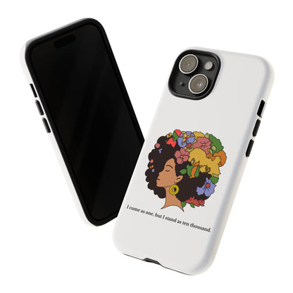 Afro Floral Phone Case — "I come as one, but I stand as ten thousand."