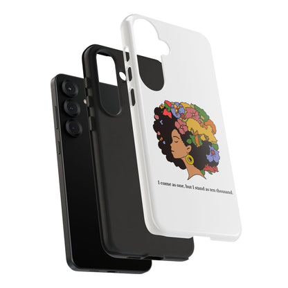Afro Floral Phone Case — "I come as one, but I stand as ten thousand."