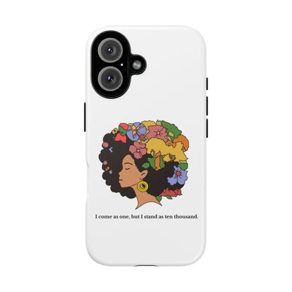 Afro Floral Phone Case — "I come as one, but I stand as ten thousand."