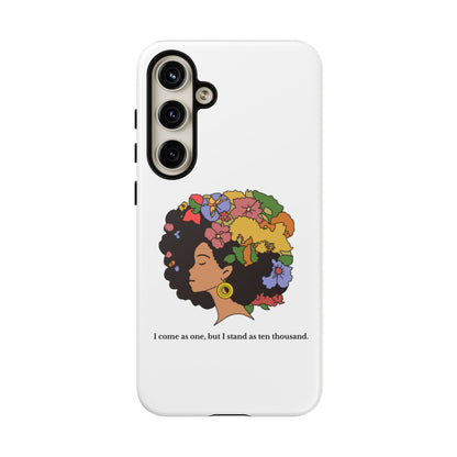 Afro Floral Phone Case — "I come as one, but I stand as ten thousand."