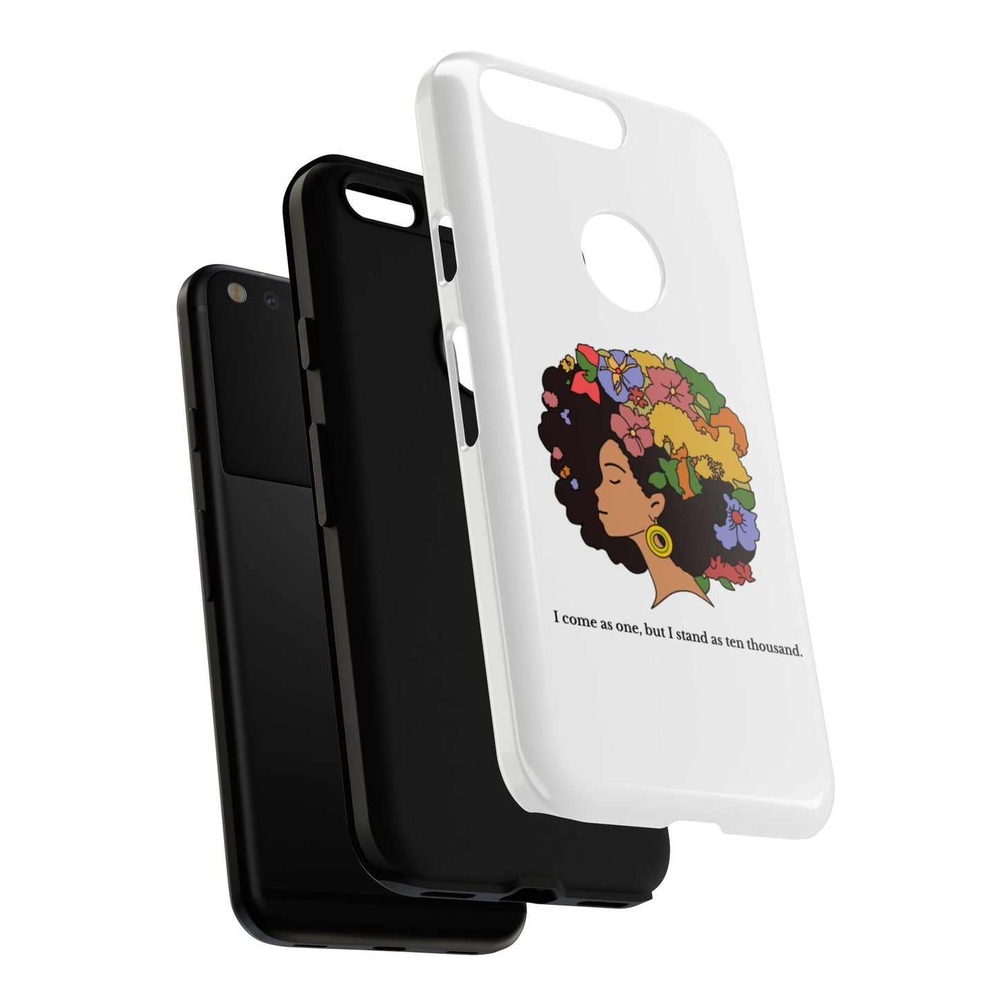 Afro Floral Phone Case — "I come as one, but I stand as ten thousand."