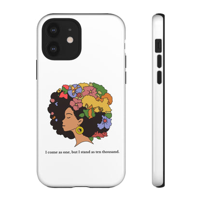 Afro Floral Phone Case — "I come as one, but I stand as ten thousand."