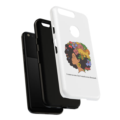 Afro Floral Phone Case — "I come as one, but I stand as ten thousand."