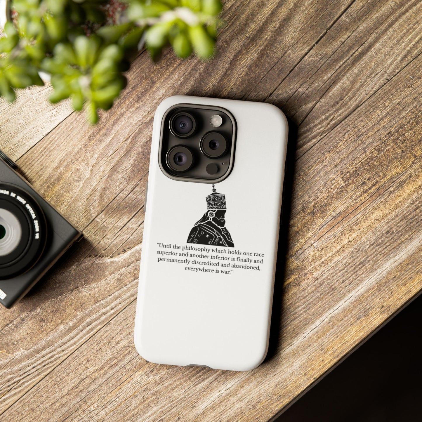 Tough Cases — 'Until the philosophy...' Quote Military Helmet Phone Case