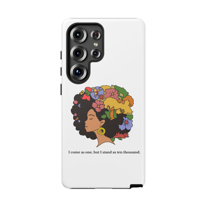 Afro Floral Phone Case — "I come as one, but I stand as ten thousand."