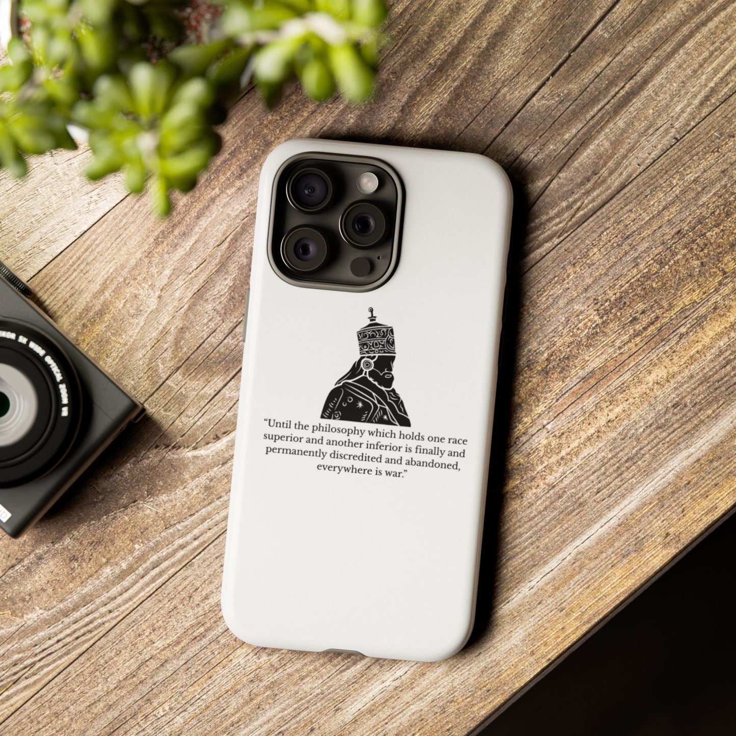 Tough Cases — 'Until the philosophy...' Quote Military Helmet Phone Case