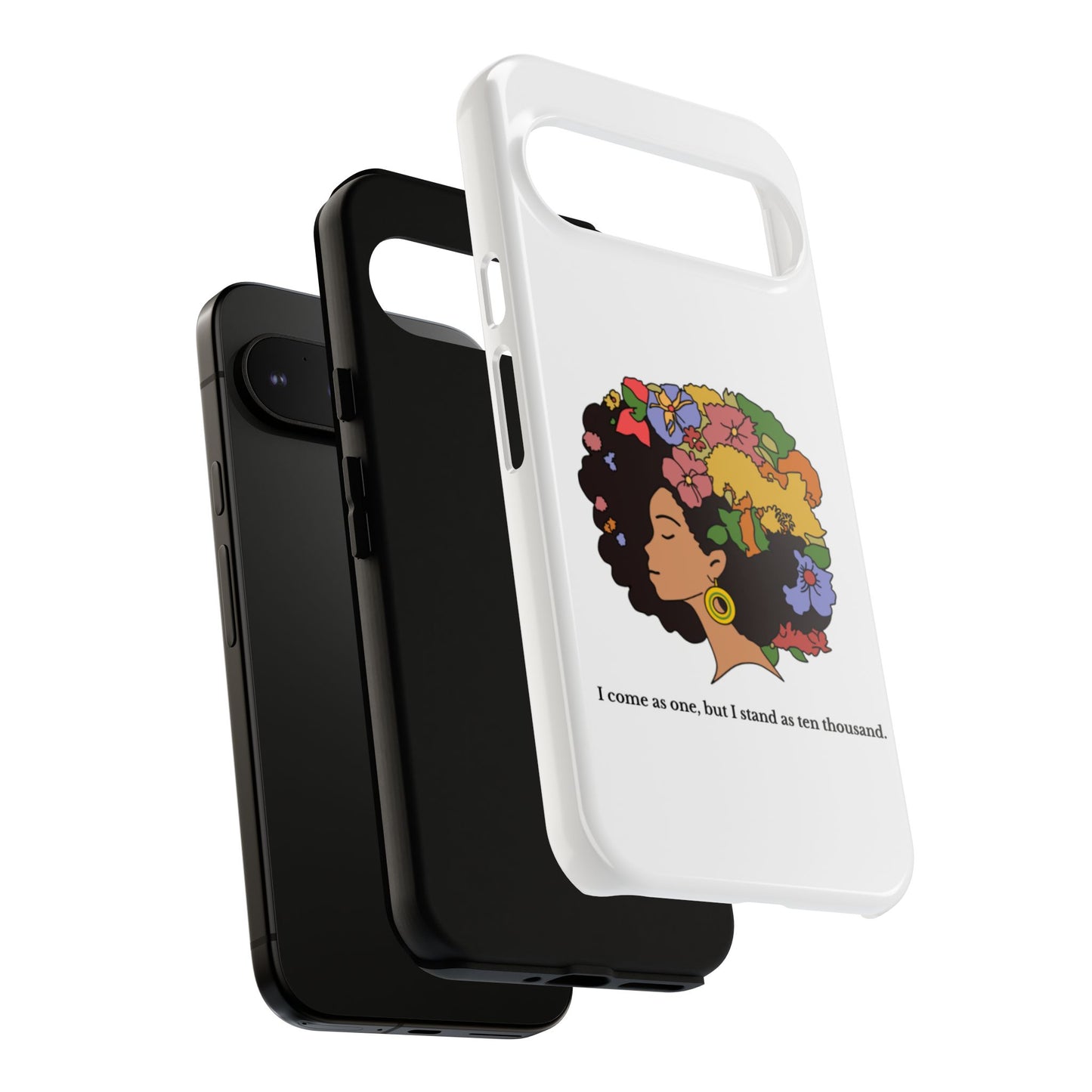 Afro Floral Phone Case — "I come as one, but I stand as ten thousand."