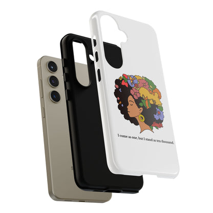 Afro Floral Phone Case — "I come as one, but I stand as ten thousand."