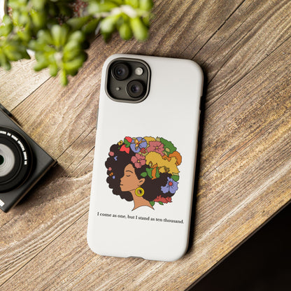 Afro Floral Phone Case — "I come as one, but I stand as ten thousand."