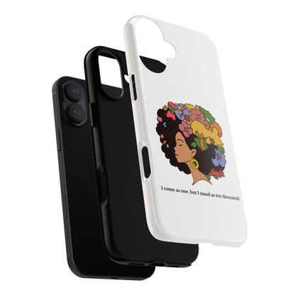Afro Floral Phone Case — "I come as one, but I stand as ten thousand."