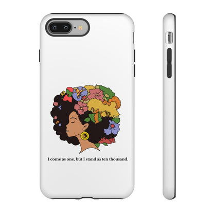 Afro Floral Phone Case — "I come as one, but I stand as ten thousand."
