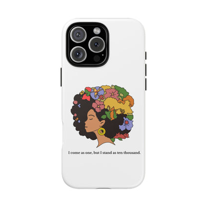 Afro Floral Phone Case — "I come as one, but I stand as ten thousand."