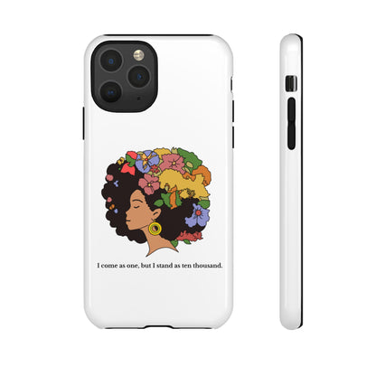 Afro Floral Phone Case — "I come as one, but I stand as ten thousand."