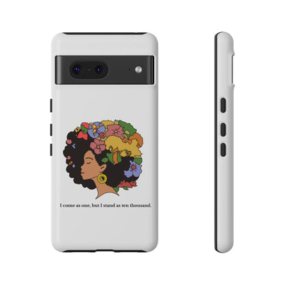 Afro Floral Phone Case — "I come as one, but I stand as ten thousand."