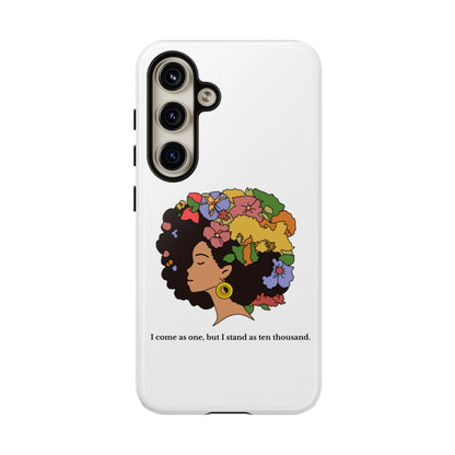 Afro Floral Phone Case — "I come as one, but I stand as ten thousand."
