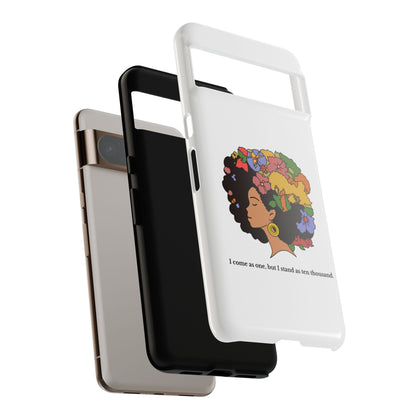 Afro Floral Phone Case — "I come as one, but I stand as ten thousand."