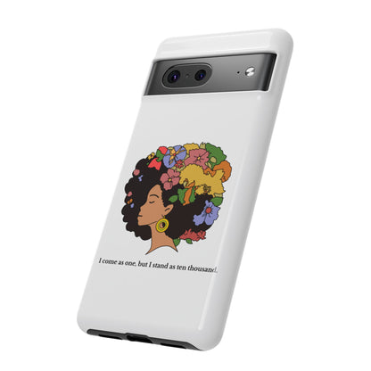 Afro Floral Phone Case — "I come as one, but I stand as ten thousand."