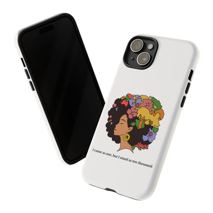 Afro Floral Phone Case — "I come as one, but I stand as ten thousand."