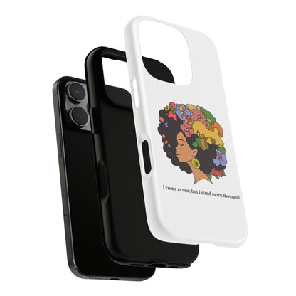 Afro Floral Phone Case — "I come as one, but I stand as ten thousand."