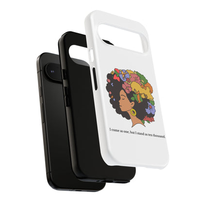 Afro Floral Phone Case — "I come as one, but I stand as ten thousand."