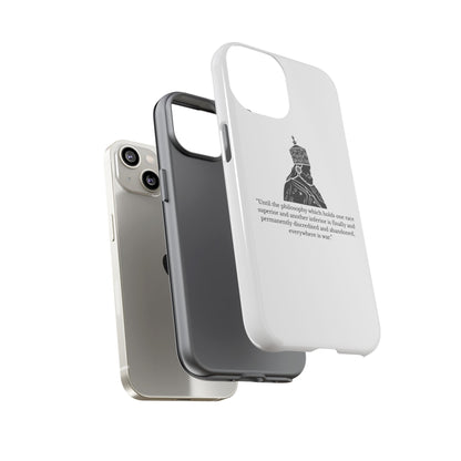 Tough Cases — 'Until the philosophy...' Quote Military Helmet Phone Case