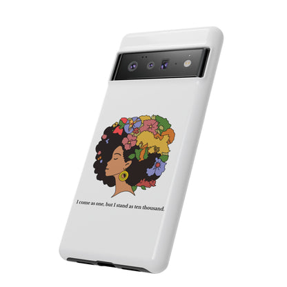 Afro Floral Phone Case — "I come as one, but I stand as ten thousand."