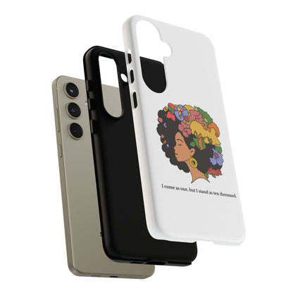 Afro Floral Phone Case — "I come as one, but I stand as ten thousand."