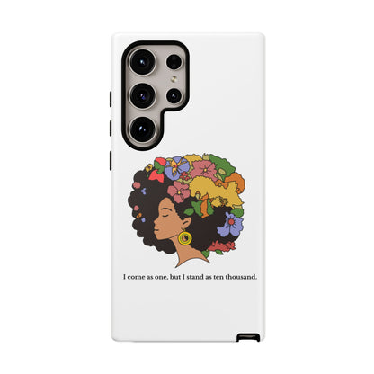 Afro Floral Phone Case — "I come as one, but I stand as ten thousand."