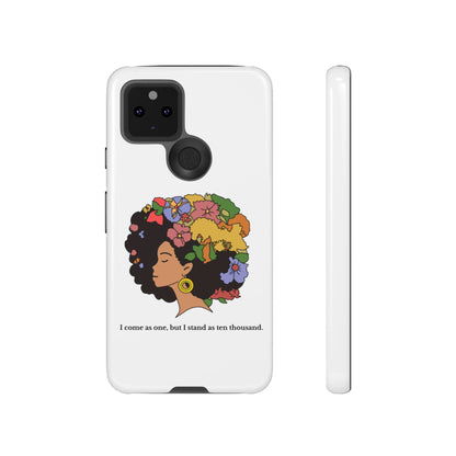 Afro Floral Phone Case — "I come as one, but I stand as ten thousand."