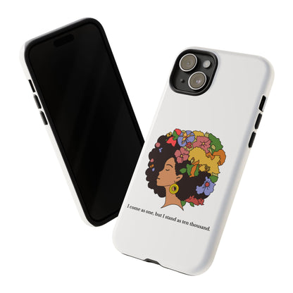 Afro Floral Phone Case — "I come as one, but I stand as ten thousand."