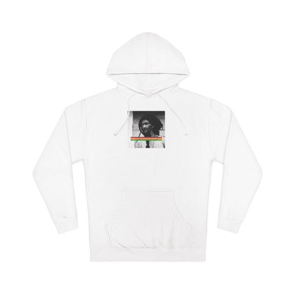 Rastafarian Portrait Hoodie — Black & White Photo with Red/Gold/Green Stripe