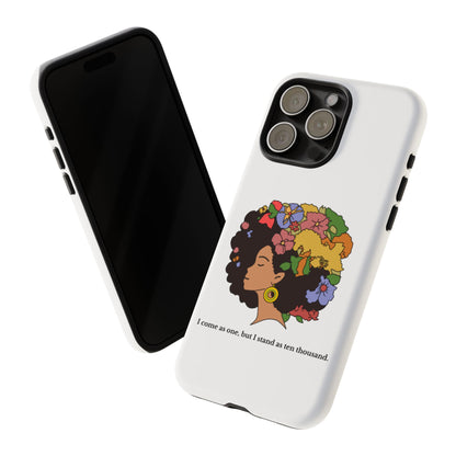 Afro Floral Phone Case — "I come as one, but I stand as ten thousand."