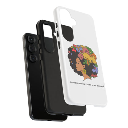 Afro Floral Phone Case — "I come as one, but I stand as ten thousand."