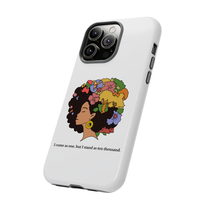 Afro Floral Phone Case — "I come as one, but I stand as ten thousand."