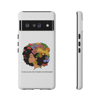 Afro Floral Phone Case — "I come as one, but I stand as ten thousand."