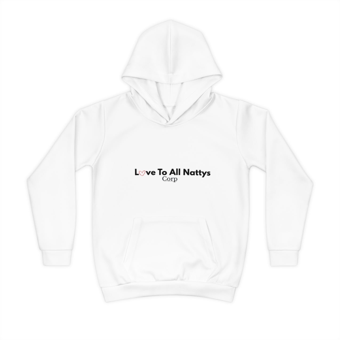 Children's Hoodie - "Love To All Nattys Corp" Minimal Logo Kids Pullover