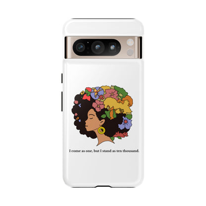 Afro Floral Phone Case — "I come as one, but I stand as ten thousand."
