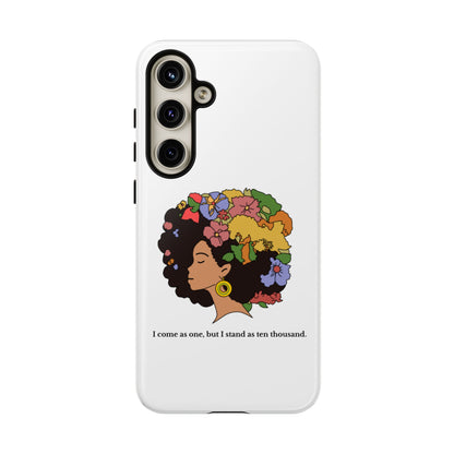 Afro Floral Phone Case — "I come as one, but I stand as ten thousand."
