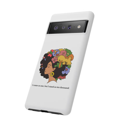 Afro Floral Phone Case — "I come as one, but I stand as ten thousand."